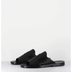Mules Plates En Cuir Lisse Noir - Reisand Tucson Nero