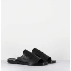 Mules Plates En Cuir Lisse Noir - Reisand Tucson Nero
