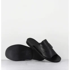 Mules Plates En Cuir Lisse Noir - Reisand Tucson Nero
