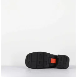 Mules 90S Cuir Noir & Surpiqures Blanches - Tawny Black Mules