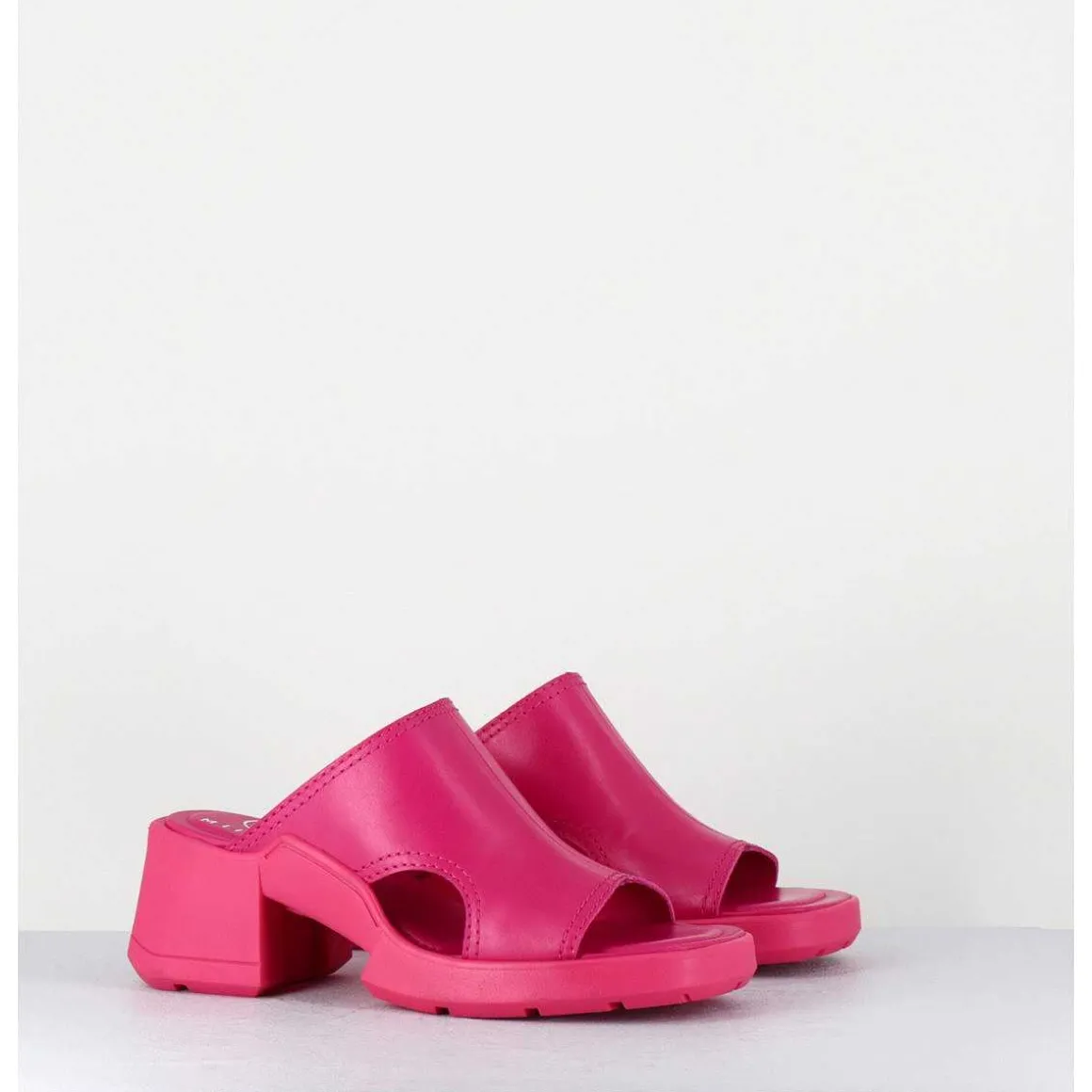 Mules 90S Cuir Rose & Surpiqures - Tawny Pink Mules