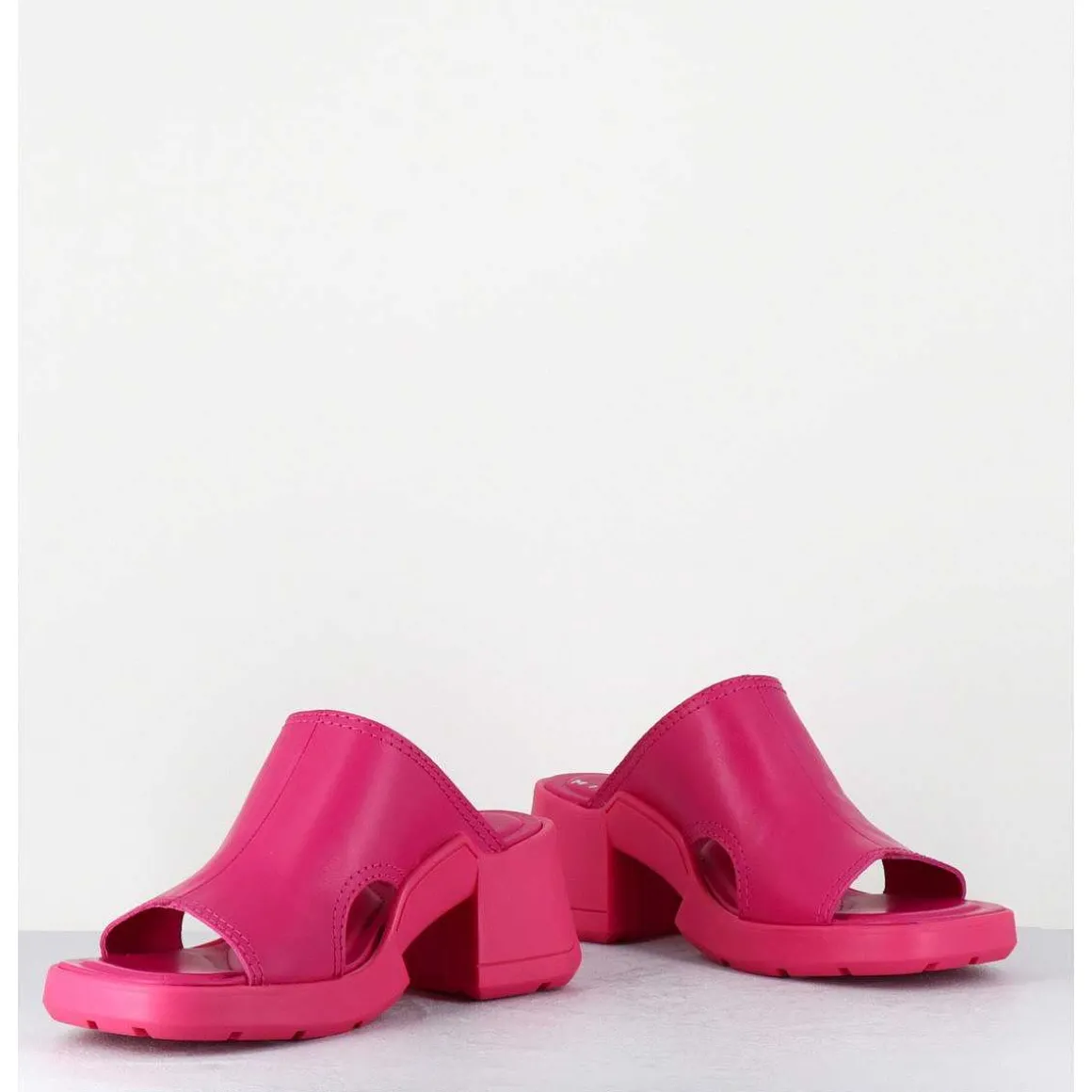 Mules 90S Cuir Rose & Surpiqures - Tawny Pink Mules