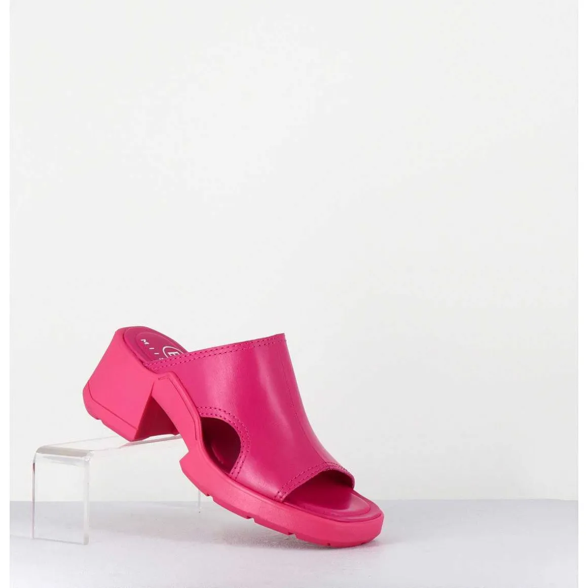 Mules 90S Cuir Rose & Surpiqures - Tawny Pink Mules