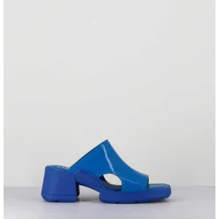 Mules 90S Cuir Vernis Bleu & Surpiqures - Tawny Blue Mules