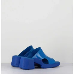 Mules 90S Cuir Vernis Bleu & Surpiqures - Tawny Blue Mules