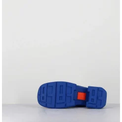 Mules 90S Cuir Vernis Bleu & Surpiqures - Tawny Blue Mules