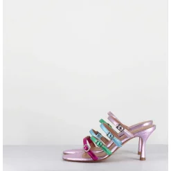 Mules 90S Petit Talon Cuir Metallise Multico - Cerno Wash Glicine