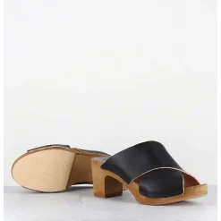 Mules Sabots En Cuir Noir - Rita-Veg Noir