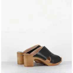 Mules Sabots En Cuir Noir - Rita-Veg Noir