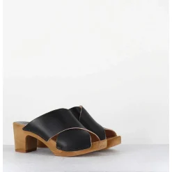Mules Sabots En Cuir Noir - Rita-Veg Noir