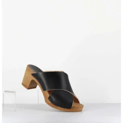 Mules Sabots En Cuir Noir - Rita-Veg Noir
