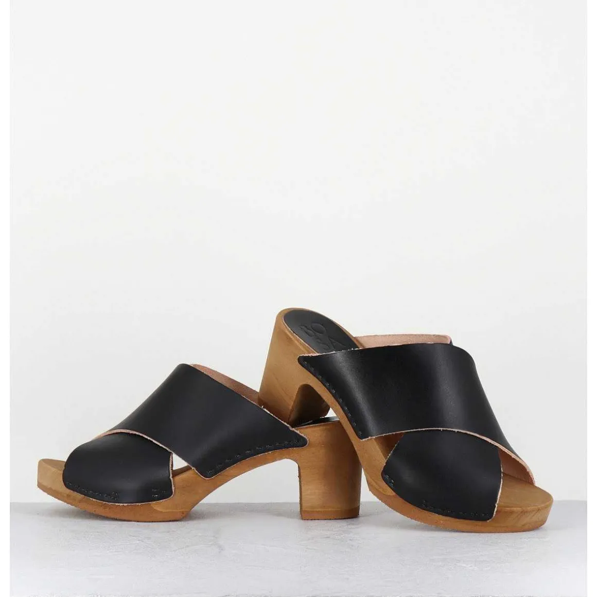 Mules Sabots En Cuir Noir - Rita-Veg Noir