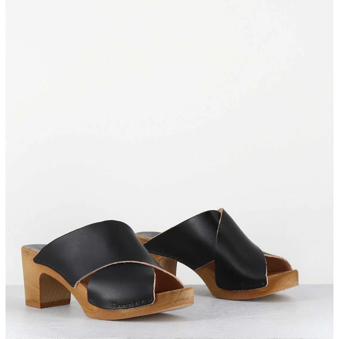 Mules Sabots En Cuir Noir - Rita-Veg Noir