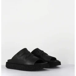 Mules Semelle Legere En Cuir Noir - 3383 Gas Nero