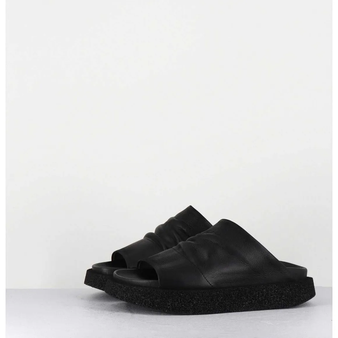 Mules Semelle Legere En Cuir Noir - 3383 Gas Nero