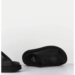 Mules Semelle Legere En Cuir Noir - 3383 Gas Nero