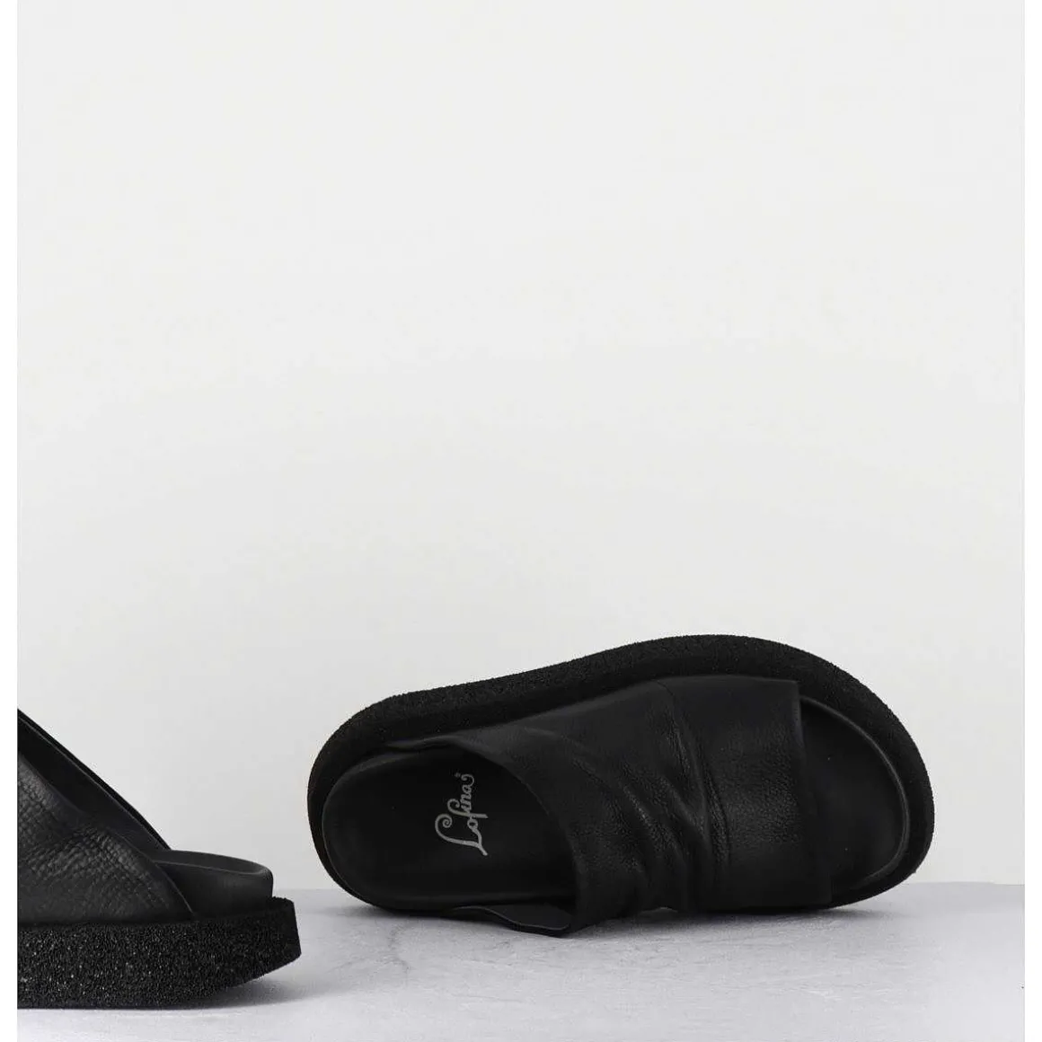Mules Semelle Legere En Cuir Noir - 3383 Gas Nero
