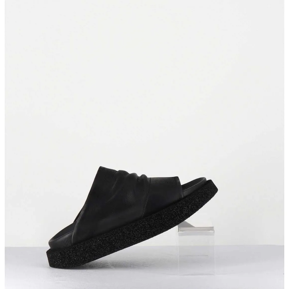 Mules Semelle Legere En Cuir Noir - 3383 Gas Nero