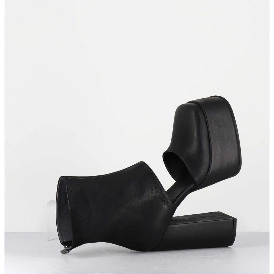 Open Platform Boots En Cuir Noir - 3760 Gas Nero