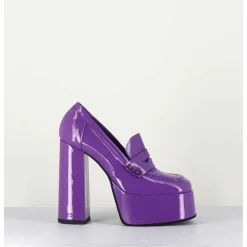 Purple Patent Platform Loafers - Barsi Violet
