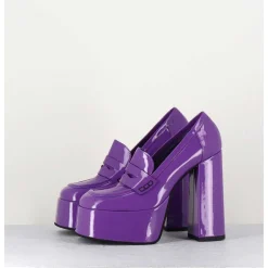 Purple Patent Platform Loafers - Barsi Violet