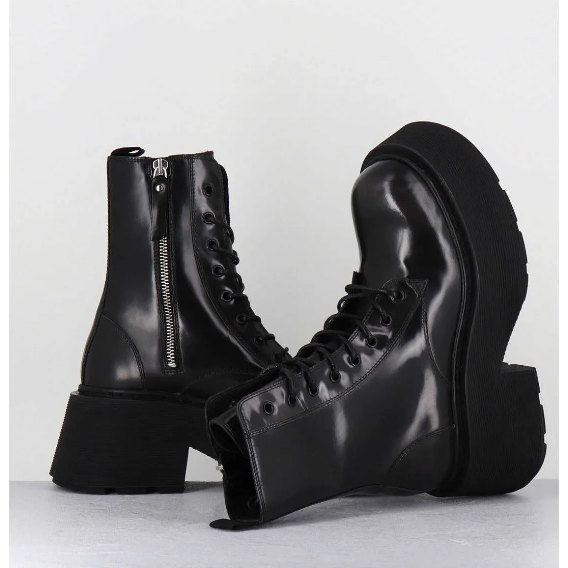 Rangers A Lacets En Cuir Anthracite Fume - 1D7700D Apollo Smog