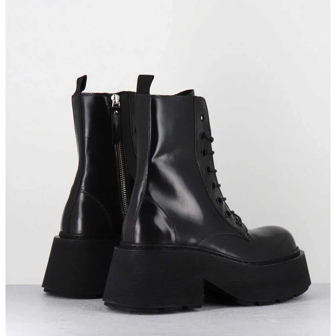 Rangers A Lacets En Cuir Anthracite Fume - 1D7700D Apollo Smog