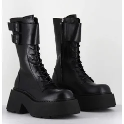 Rangers En Cuir Noir - 1D7708D Mayon Black
