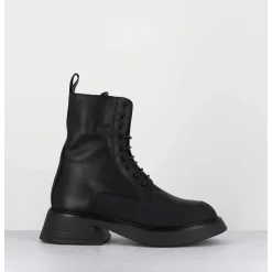 Rangers En Cuir Noir Semelle Legere - Fike Savana Nero