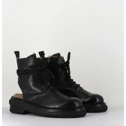 Rangers Fourrees En Cuir Noir - Hug12 Nero