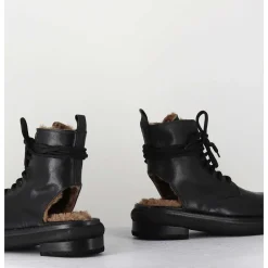 Rangers Fourrees En Cuir Noir - Hug12 Nero