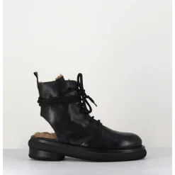 Rangers Fourrees En Cuir Noir - Hug12 Nero
