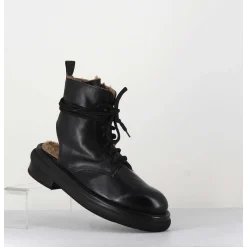 Rangers Fourrees En Cuir Noir - Hug12 Nero