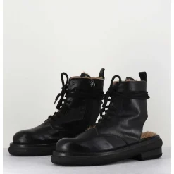 Rangers Fourrees En Cuir Noir - Hug12 Nero