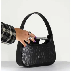 Retro Bag Black - Croco Noir