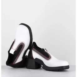90S Futuristic Shoes Cuir Blanc & Lycra - Kuda White Boots