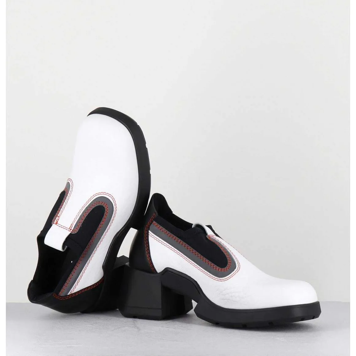 90S Futuristic Shoes Cuir Blanc & Lycra - Kuda White Boots