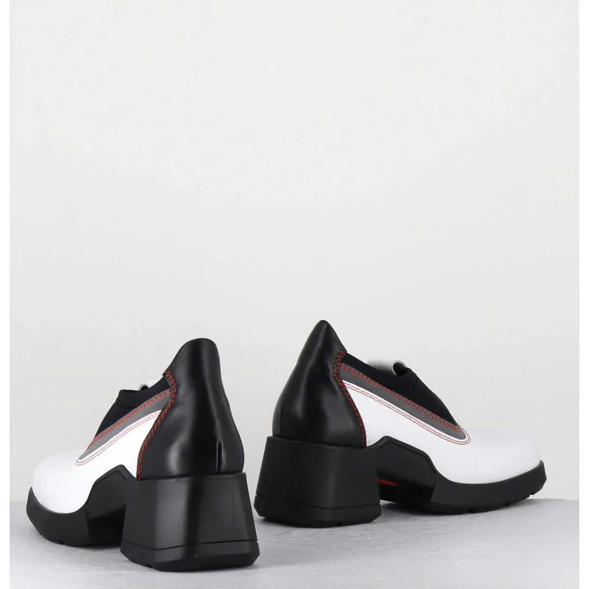 90S Futuristic Shoes Cuir Blanc & Lycra - Kuda White Boots