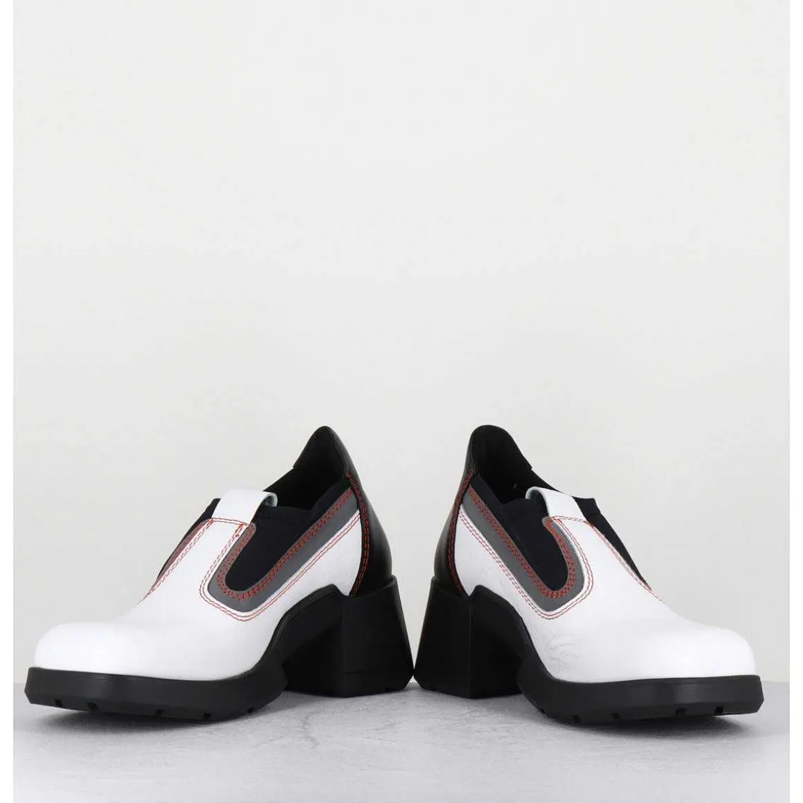90S Futuristic Shoes Cuir Blanc & Lycra - Kuda White Boots