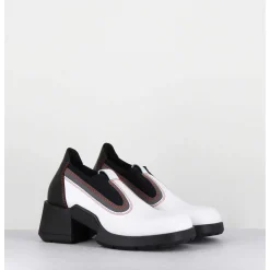90S Futuristic Shoes Cuir Blanc & Lycra - Kuda White Boots