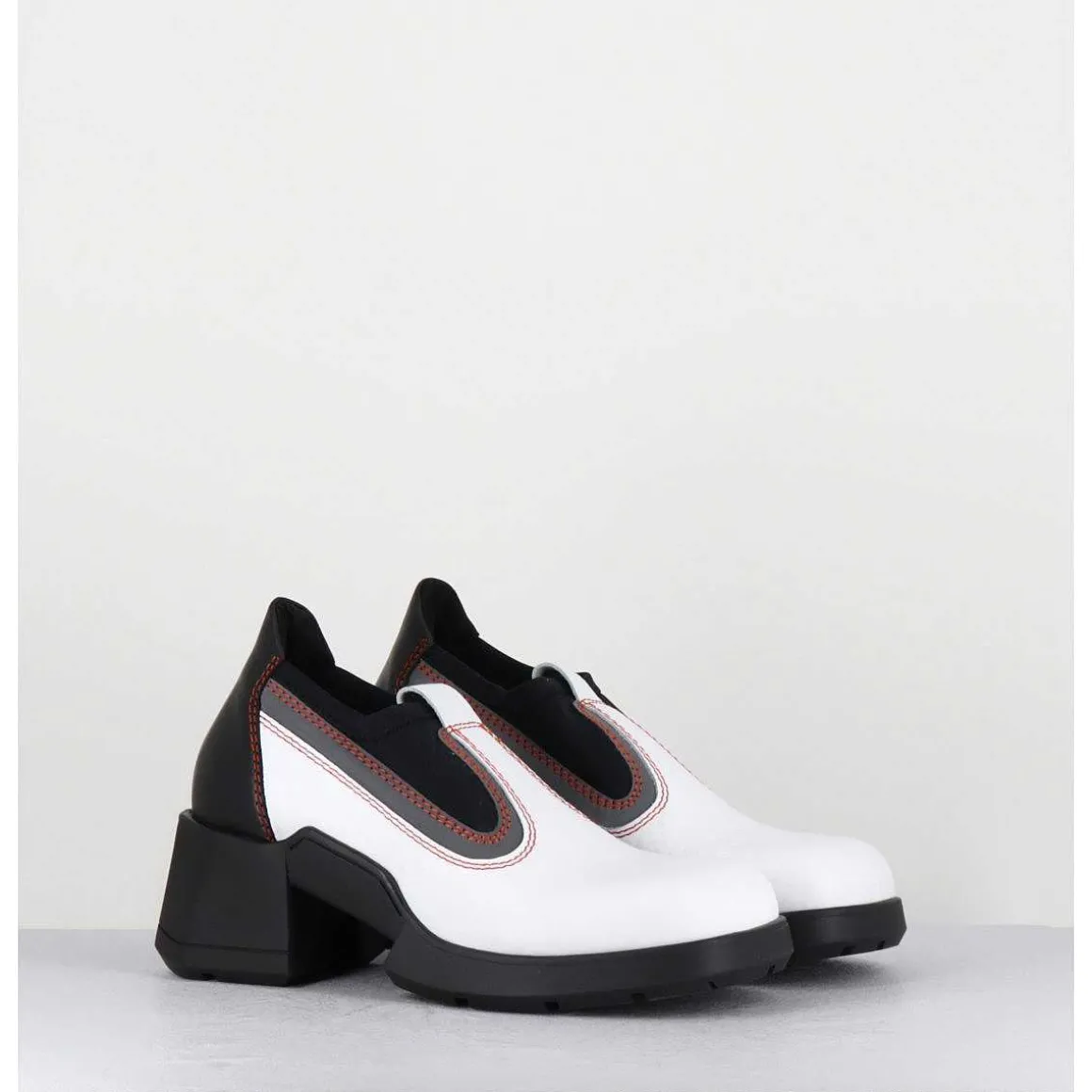 90S Futuristic Shoes Cuir Blanc & Lycra - Kuda White Boots