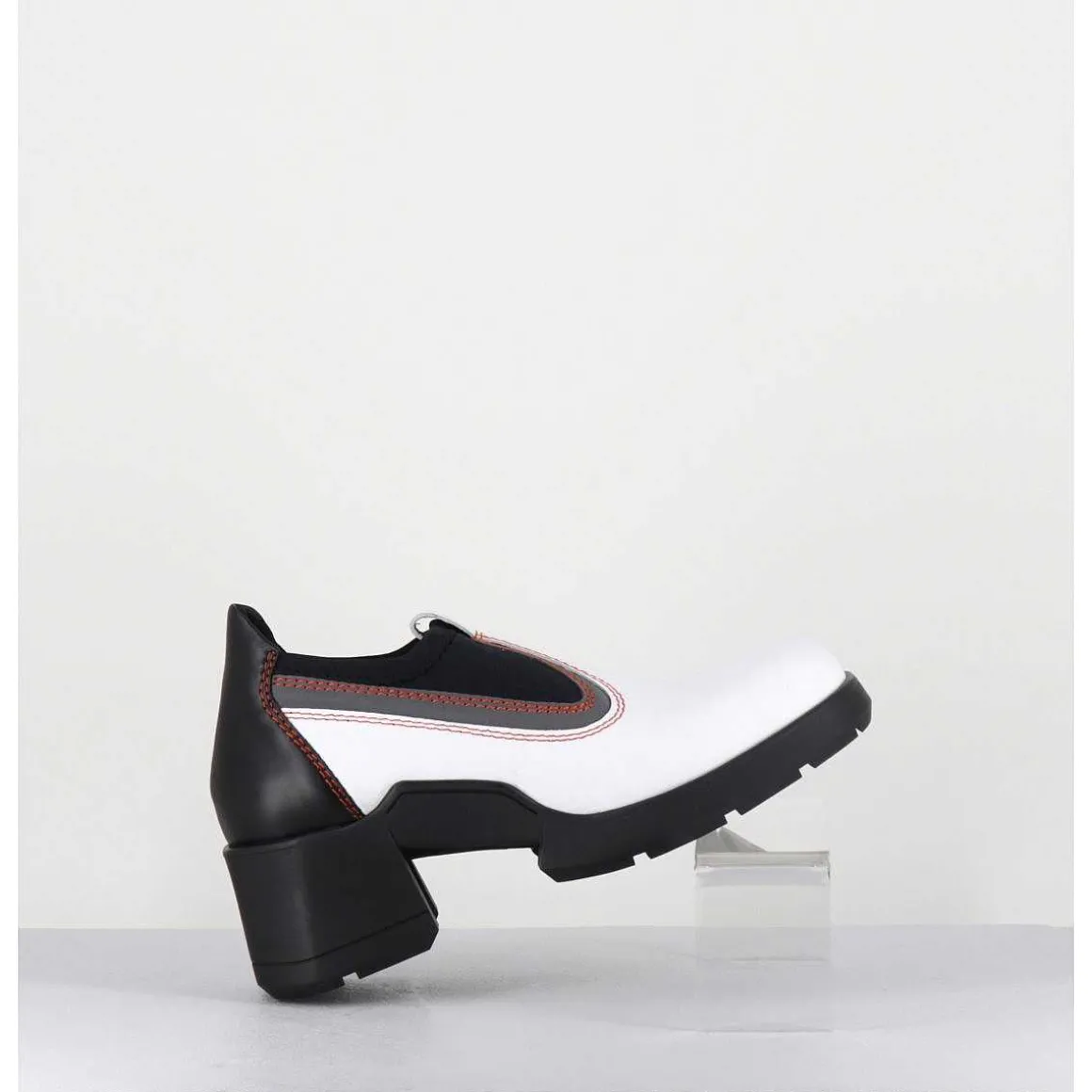 90S Futuristic Shoes Cuir Blanc & Lycra - Kuda White Boots