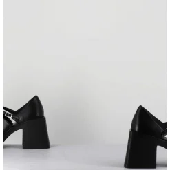 90S Mary-Jane Cuir Souple Noir - Kim Black