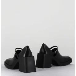 90S Mary-Jane Cuir Souple Noir - Kim Black