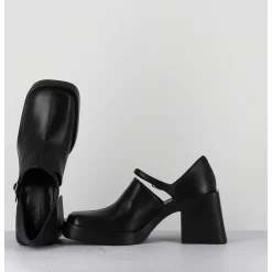 90S Mary-Jane Cuir Souple Noir - Kim Black