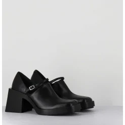 90S Mary-Jane Cuir Souple Noir - Kim Black