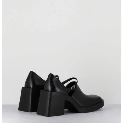 90S Mary-Jane Cuir Souple Noir - Kim Black