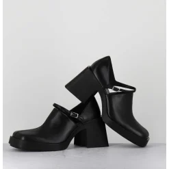 90S Mary-Jane Cuir Souple Noir - Kim Black