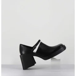 90S Mary-Jane Cuir Souple Noir - Kim Black