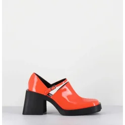 90S Mary-Jane En Cuir Vernis Orange - Kim Orange Patent